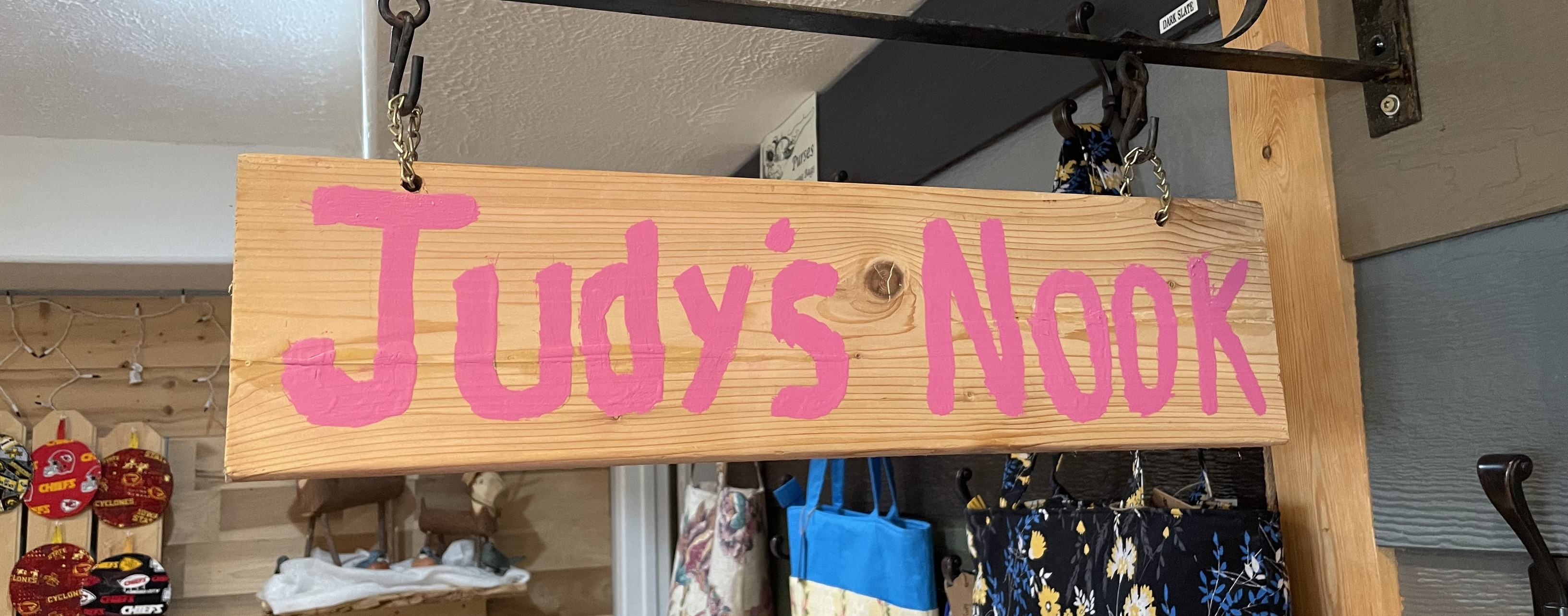 Judy's Nook hand-painted sign