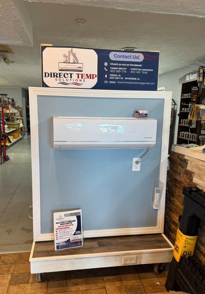 Direct Temp Solutions display unit inside the hardware store